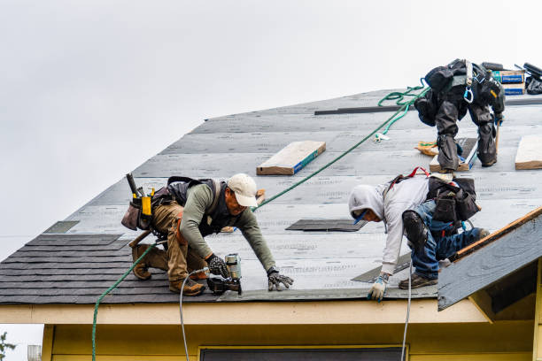 Professional Gutter Installation technician working in Bloomingdale, GA